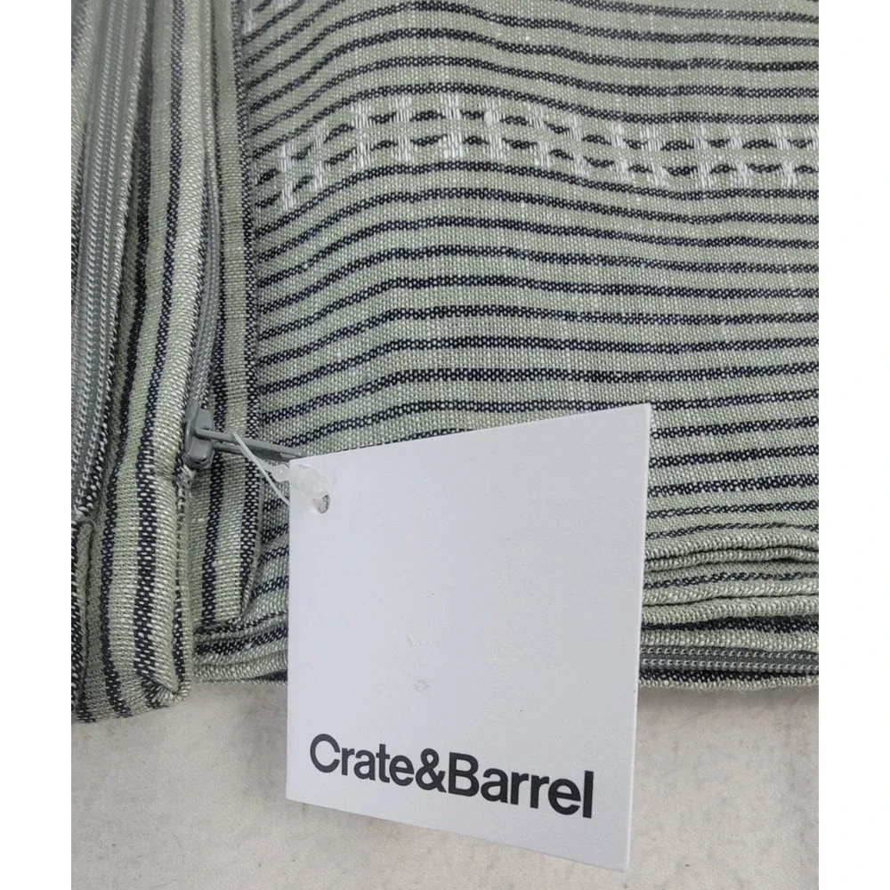 Crate & Barrel Airlie Dobby Stripe Pillow Covers Set Of 3 30x30 NWT